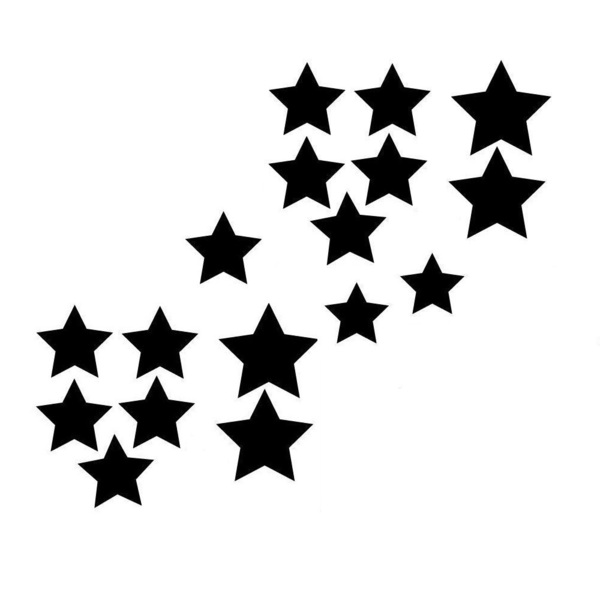 Αυτοκόλλητα Τοίχου Αστέρια από βινύλιο Σετ 17 Τεμαχίων Μαύρο - κορίτσι, αγόρι, αστέρι, διακοσμητικά