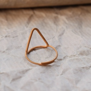 Δαχτυλίδι τρίγωνο ανοιχτό ασήμι 925 - ασήμι, επιχρυσωμένα, ασήμι 925, γεωμετρικά σχέδια, αυξομειούμενα - 2
