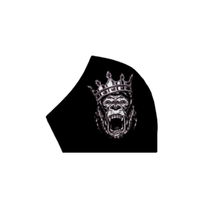 160.Μάσκα 2πλής όψεως-βαμβακερή πολλαπλών χρήσεων-Σχέδιο Στάμπας "King-Gorilla". - ύφασμα, διπλής όψης, χειροποίητα, πολλαπλών χρήσεων, μάσκες προσώπου