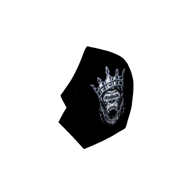 160.Μάσκα 2πλής όψεως-βαμβακερή πολλαπλών χρήσεων-Σχέδιο Στάμπας "King-Gorilla". - ύφασμα, διπλής όψης, χειροποίητα, πολλαπλών χρήσεων, μάσκες προσώπου - 2