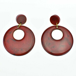 Σκουλαρίκια με κόκκινες πινελιές - κρεμαστά - 2