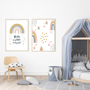 Σετ από 2 ξύλινα καδράκια για το Παιδικό Δωμάτιο με "Ουράνια Τόξα"|21x30 - πίνακες & κάδρα, κορίτσι, δώρο γέννησης, δωμάτιο παιδιών, παιδικά κάδρα - 2