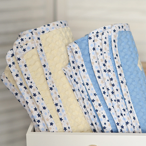Κουβέρτα πικέ γαλάζια με ρέλι αστεράτο περιμετρικά - αγόρι, κουβέρτες - 4