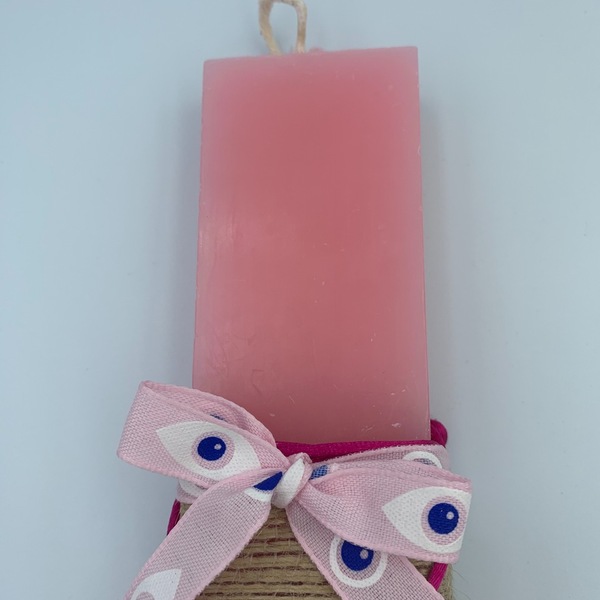 Ροζ αρωματική λαμπάδα Μάτι - γυναικεία, κορίτσι, λαμπάδες, evil eye, αρωματικές λαμπάδες - 3