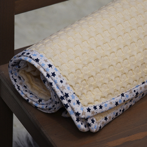 Κουβέρτα πικέ μπεζ με ρέλι αστεράτο περιμετρικά - κορίτσι, αγόρι, κουβέρτες - 3