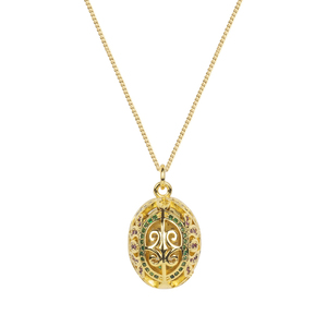 Κολιέ με Zircon "Lucky Egg" - charms, επιχρυσωμένα, ασήμι 925, μακριά, boho