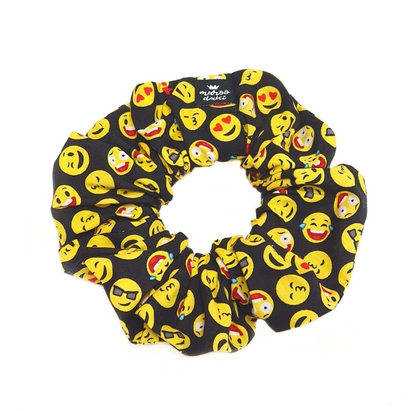 Scrunchie λαστιχάκι μαλλιών #emoji - κοκκαλάκι, γυναικεία, λαστιχάκι, για τα μαλλιά, λαστιχάκια μαλλιών