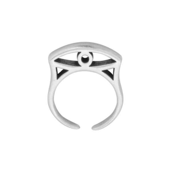 Δαχτυλίδι Αυξομειούμενο "Silver Mirror Eye" - επάργυρα, boho, μεγάλα, αυξομειούμενα, φθηνά