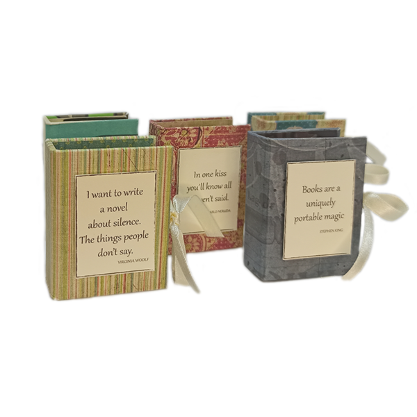 Μικρά βιβλιαράκια με 2 τετραδιάκια - Mini books - χειροποίητα, γενέθλια, γενική χρήση, τετράδια & σημειωματάρια - 3