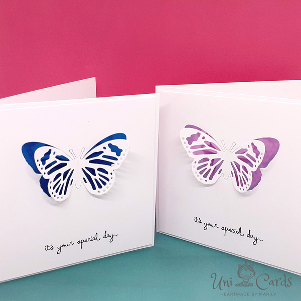 Ευχετήριες κάρτες με πεταλούδα - πεταλούδα, γενέθλια, επέτειος, γέννηση, γενική χρήση - 2