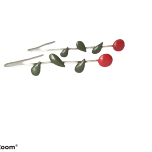 Ασημένια σκουλαρίκια σχέδιο λουλούδι με χρώματα σμαλτου - ασήμι, λουλούδι, κρεμαστά, μεγάλα - 2