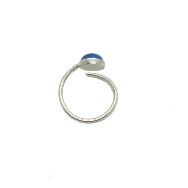 Δαχτυλίδι από Ασήμι ανακυκλωμένο με μπλε πέτρα - ασήμι, ασήμι 925, μικρά, boho, αυξομειούμενα - 2