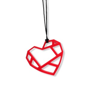 Γεωμετρική Καρδιά Από Κόκκινο Φλούο Πλέξιγκλας CODE L06 - γυναικεία, δώρο, plexi glass, πρωτότυπα δώρα, δώρα για γυναίκες