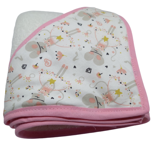 Βαμβακερή ροζ πετσετα μπαλαρινες με κουκούλα, 75x75 εκατοστα - κορίτσι, δώρο, δώρο γέννησης, πετσέτες - 2
