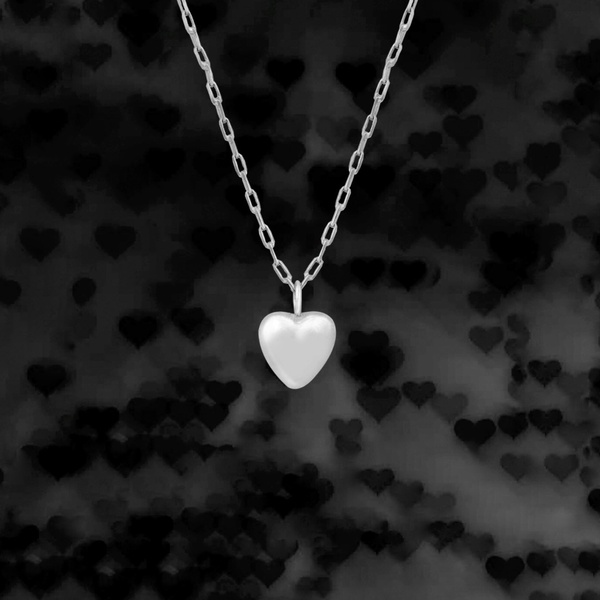 Μενταγιόν καρδιά χειροποίητη ασημένια με χρυσό 14κ. Καρδιά υψηλού γυαλίσματος, ιδιαίτερο μινιμαλιστικό δώρο Αγίου Βαλεντίνου. - ασήμι, charms, επιχρυσωμένα, καρδιά, χειροποίητα, minimal - 3