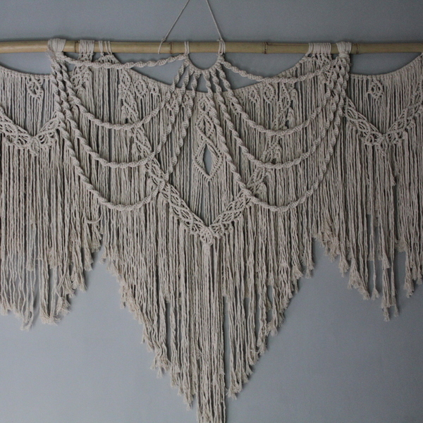 Macrame wall hanging - βαμβάκι, διακόσμηση, μακραμέ, διακοσμητικά - 2