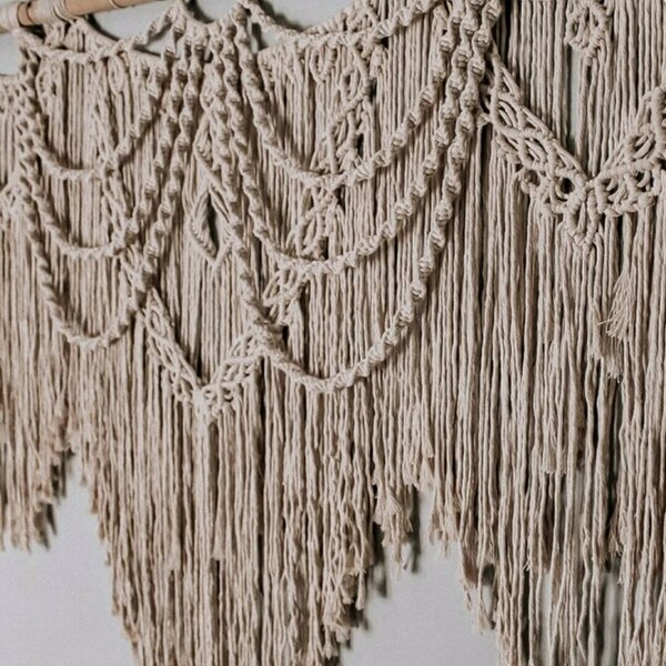 Macrame wall hanging - βαμβάκι, διακόσμηση, μακραμέ, διακοσμητικά - 4