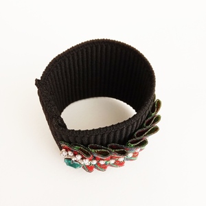 Victorian Waves, Elastic Cuff (black) - ύφασμα, σταθερά, χεριού - 3