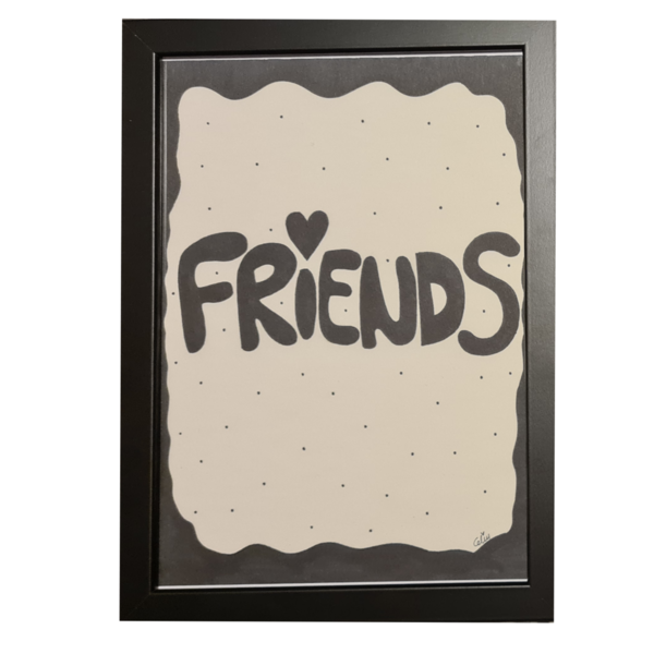 Κάδρο Friends - ζωγραφισμένα στο χέρι, πίνακες & κάδρα, minimal
