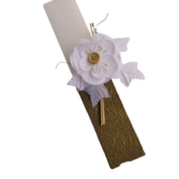 Πασχαλινή λαμπάδα με διακοσμητικό λουλούδι - κορίτσι, λαμπάδες, για ενήλικες, για εφήβους, πασχαλινά δώρα
