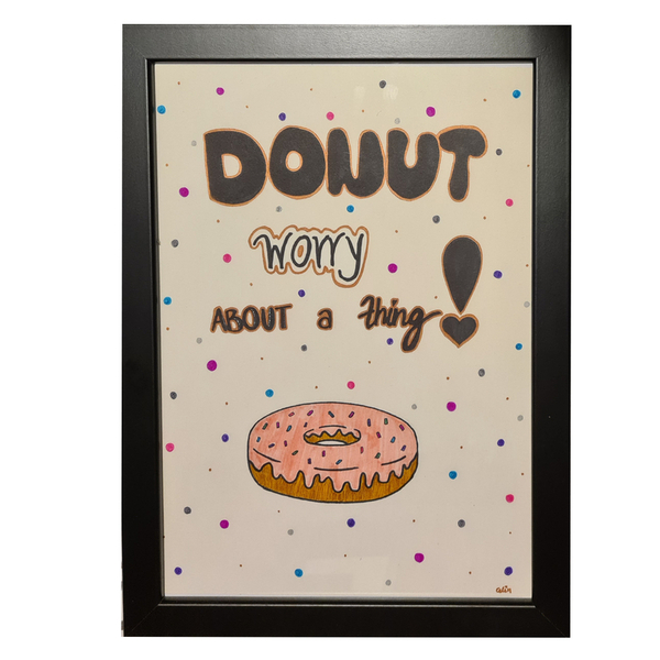 Κάδρο Donut - ζωγραφισμένα στο χέρι, πίνακες & κάδρα, minimal