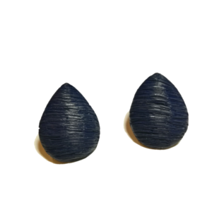 Μπλέ σκουλαρίκια πολυμερικού πηλού σε σχήμα σταγόνας με ατσάλινη βάση - δάκρυ, πηλός, καρφωτά, ατσάλι, μεγάλα