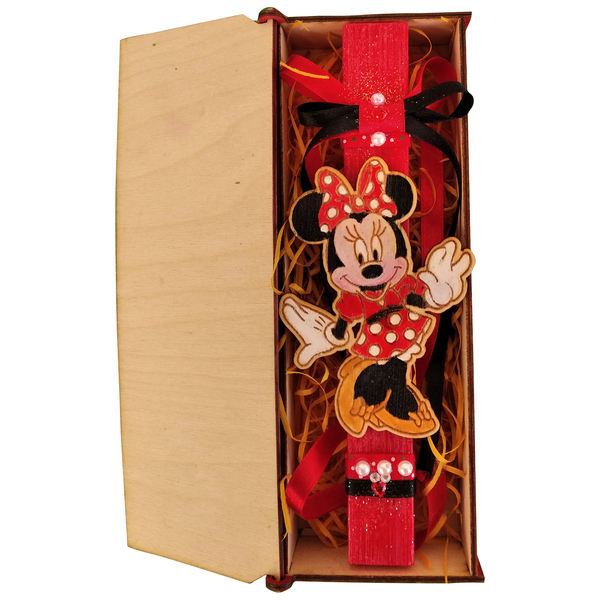 Λαμπαδάκι "Μίνι"σε ξύλινο κουτί (22cm) - κορίτσι, λαμπάδες, για παιδιά, ήρωες κινουμένων σχεδίων - 2