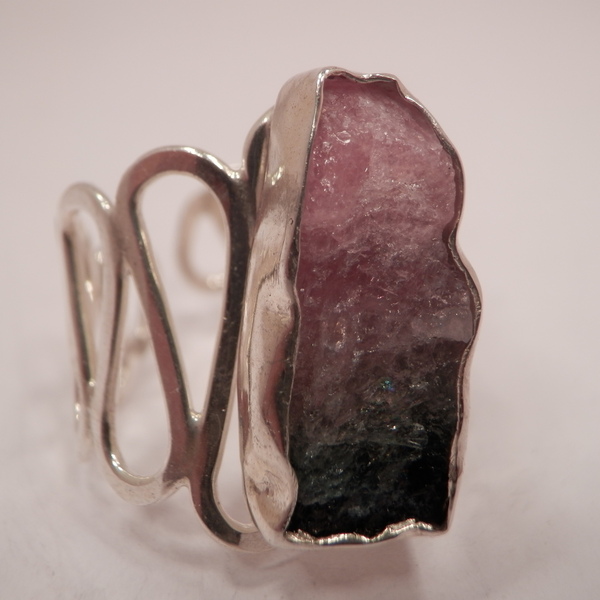 Ασημενιο δακτυλιδι με tourmaline - ημιπολύτιμες πέτρες, ασήμι 925, μεγάλα, αυξομειούμενα - 2