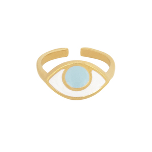 Δαχτυλίδι Αυξομειούμενο "Eye" - επιχρυσωμένα, ορείχαλκος, μικρά, boho, αυξομειούμενα - 2
