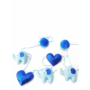 Γιρλάντα Υφασμάτινη ελεφαντάκια glitter elephant fiesta - αγόρι, δώρο, τοίχου, γιρλάντες, ελεφαντάκι