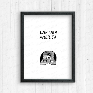 Captain America - Ψηφιακή εκτύπωση - αφίσες, artprint