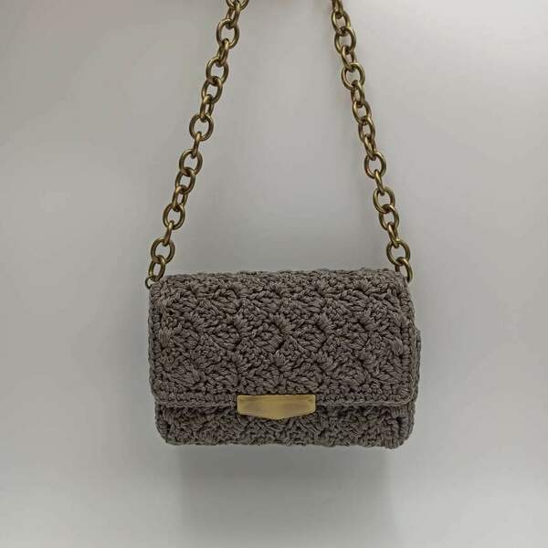 Glamy - πλεκτό clutch τσαντάκι με χερούλι ώμου - ώμου, clutch, βραδινές, μικρές, πλεκτές τσάντες - 3