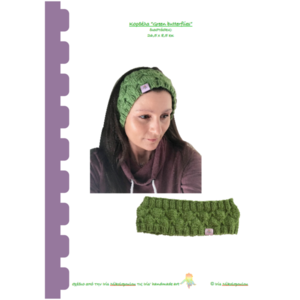 PDF σχέδιο: πλεκτή κορδέλα Green Butterflies - DIY, πλεκτά - 3