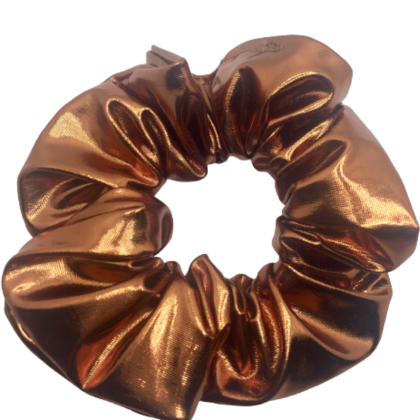 Υφασμάτινο λαστιχάκι scrunchie bronze - ύφασμα, μπρούντζος, για τα μαλλιά, δώρα για γυναίκες, λαστιχάκια μαλλιών