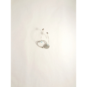 Σκουλαρίκι Κρίκος Καρδιά Κύκλος - ασήμι, αλπακάς, καρδιά, κρίκοι - 4