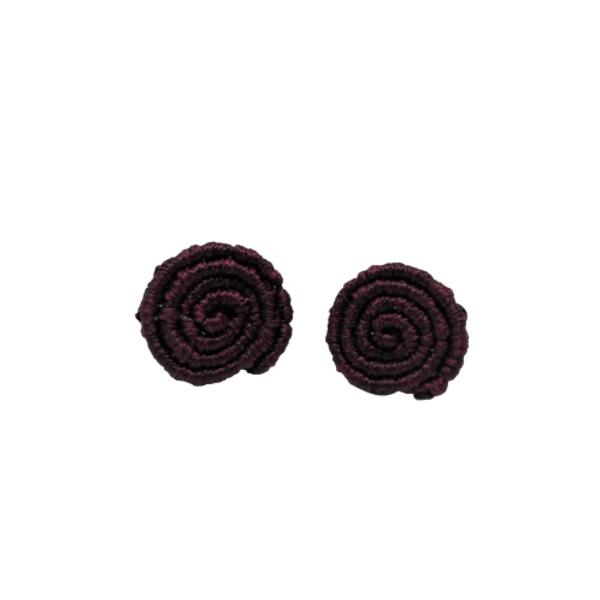 Infinite Circles: Μακραμέ σκουλαρίκια κυκλικά - καρφωτά, μικρά