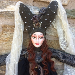 Κούκλα χειροποίητη "Black Witch" ύψους 150 εκ. - διακοσμητικά, διακόσμηση σαλονιού, κούκλες - 2