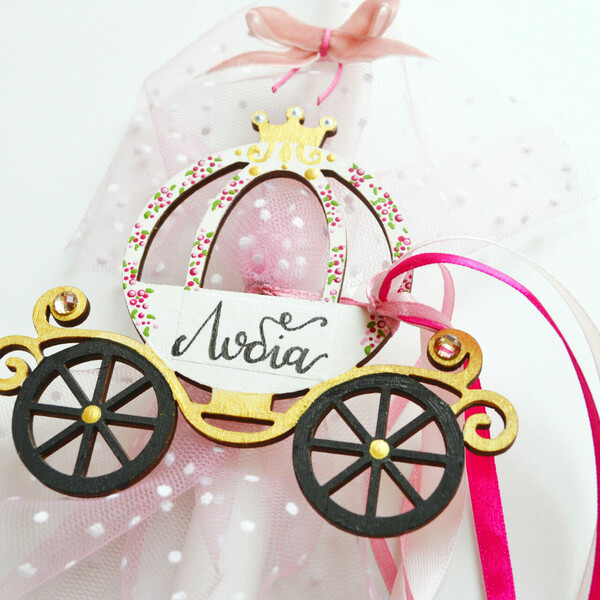 Λαμπάδα με πριγκιπική άμαξα και όνομα παιδιού - κορίτσι, λαμπάδες, πριγκίπισσα, για παιδιά, πριγκίπισσες, προσωποποιημένα - 4