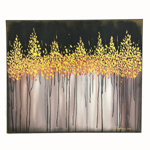 ''Golden forest" - πίνακες & κάδρα, καμβάς, ακρυλικό, πίνακες ζωγραφικής