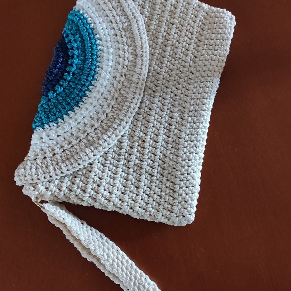 Boho chanel crochet handmade bag Eye style - φάκελοι, χειρός, πλεκτές τσάντες - 2