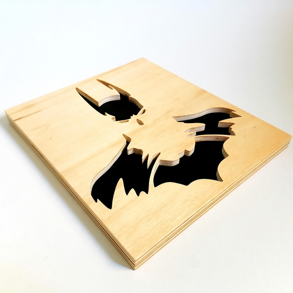 Batman 3D διακοσμητική ξύλινη σιλουέτα- wood art - πίνακες & κάδρα, ξύλινα διακοσμητικά τοίχου - 2