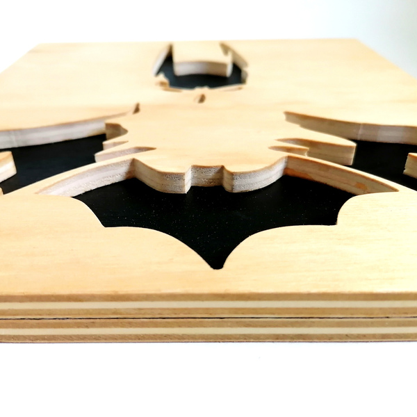 Batman 3D διακοσμητική ξύλινη σιλουέτα- wood art - πίνακες & κάδρα, ξύλινα διακοσμητικά τοίχου - 4