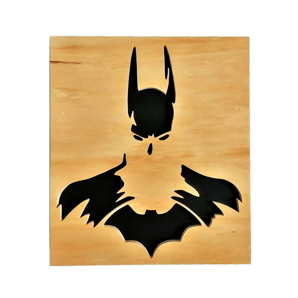 Batman 3D διακοσμητική ξύλινη σιλουέτα- wood art - πίνακες & κάδρα, ξύλινα διακοσμητικά τοίχου