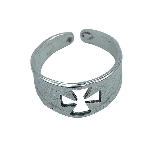 Δαχτυλίδι με κοπτικό σταυρό - chevalier, επιχρυσωμένα, επάργυρα, σταυρός, αυξομειούμενα - 2