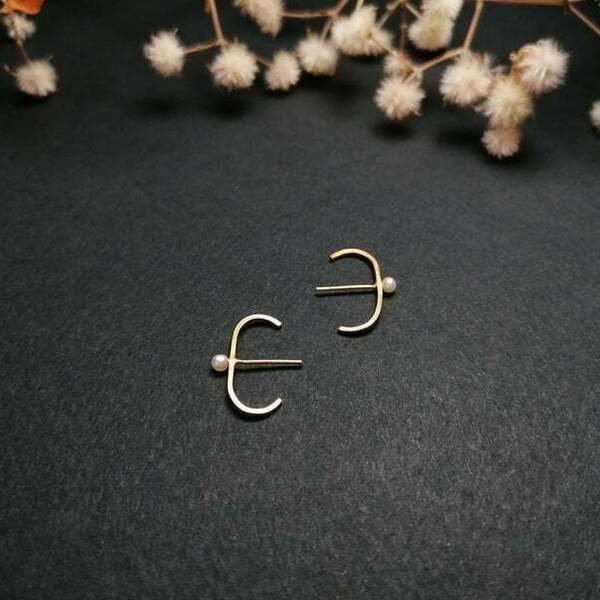 Καρφωτά σκουλαρίκια μαργαριτάρι, suspender earrings pearl stud earrings - ασήμι, καρφωτά, νυφικά - 3