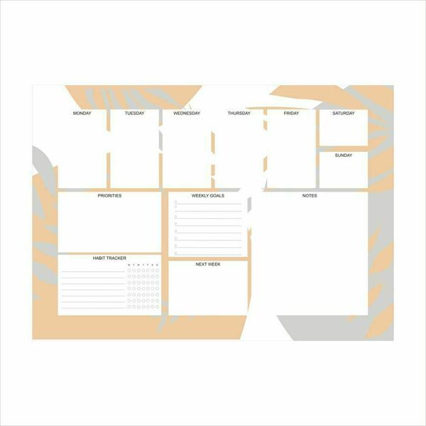 Εβδομαδιαίο πρόγραμμα (Weekly Planner) με αφηρημένο σχέδιο - τετράδια & σημειωματάρια