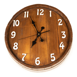 Χειροποίητο Ξύλινο Ρολόι Τοίχου από Βαρέλι - ξύλο, ρολόι, τοίχου, χειροποίητα - 4