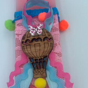 Ροζ αρωματική λαμπάδα Αερόστατο - κορίτσι, λαμπάδες, αερόστατο, για παιδιά - 3