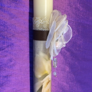 Λαμπάδα 23,50 εκ."Flower baby"σε πάνινο σακουλάκι - κορίτσι, λαμπάδες, λουλουδάτο, για ενήλικες, για εφήβους - 4