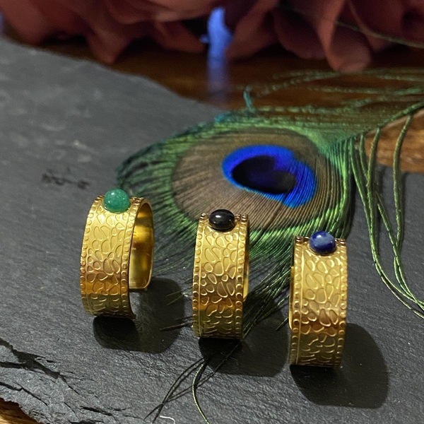 Boho δαχτυλίδι σε χρυσό χρώμα με πέτρα - μικρά, ατσάλι, boho, αυξομειούμενα, φθηνά